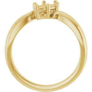 18K Yellow Gold 8x4.5 mm Marquise Ring Mounting – image 4