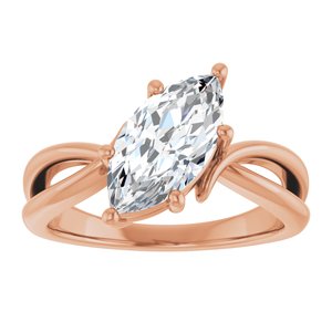 10K Rose Gold 12x6 mm Marquise Ring Mounting – image 5