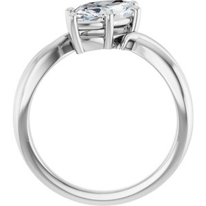 18K White Gold 12x6 mm Marquise Ring Mounting – image 3