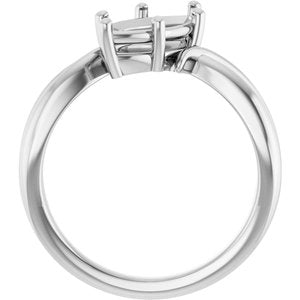 18K White Gold 12x6 mm Marquise Ring Mounting – image 4