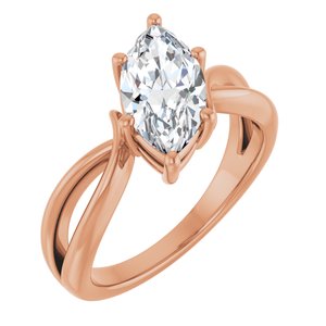 14K Rose Gold 12x6 mm Marquise Ring Mounting
