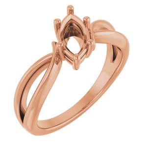 14K Rose Gold 8.5x4.5 mm Marquise Ring Mounting – image 2