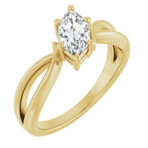 14K Yellow Gold 8.5x4.5 mm Marquise Ring Mounting