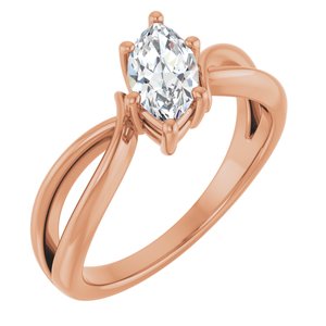 14K Rose Gold 8.5x4.5 mm Marquise Ring Mounting