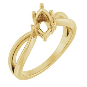 14K Yellow Gold 8.5x4.5 mm Marquise Ring Mounting – image 2