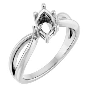 Continuum Sterling Silver 8.5x4.5 mm Marquise Ring Mounting – image 2
