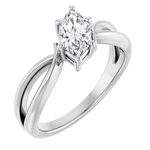 Sterling Silver 8.5x4.5 mm Marquise Ring Mounting