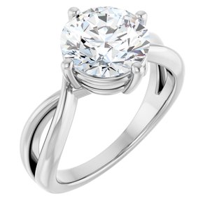 Sterling Silver 9 mm Round Ring Mounting