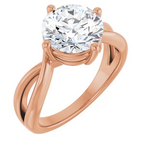 18K Rose Gold 9 mm Round Ring Mounting