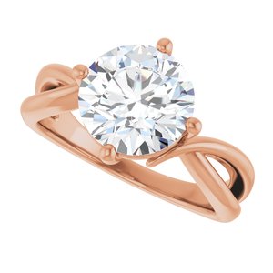 18K Rose Gold 9 mm Round Ring Mounting – image 8
