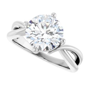 14K X1 White Gold 9 mm Round Ring Mounting – image 8