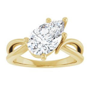 18K Yellow Gold 11.5x7 mm Pear Ring Mounting – image 5