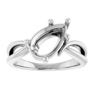 14K X1 White Gold 11.5x7 mm Pear Ring Mounting – image 6