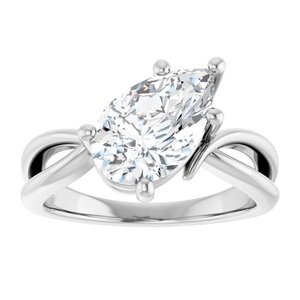 Platinum 11.5x7 mm Pear Ring Mounting – image 5