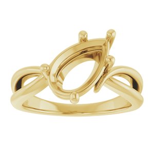 18K Yellow Gold 11.5x7 mm Pear Ring Mounting – image 6