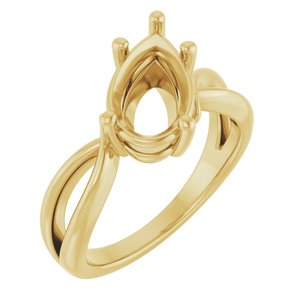 18K Yellow Gold 11.5x7 mm Pear Ring Mounting – image 2