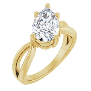 18K Yellow Gold 11.5x7 mm Pear Ring Mounting