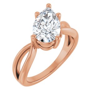 18K Rose Gold 11.5x7 mm Pear Ring Mounting