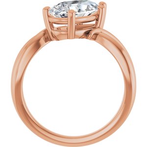 14K Rose Gold 11.5x7 mm Pear Ring Mounting – image 3