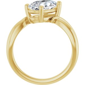 14K Yellow Gold 11.5x7 mm Pear Ring Mounting – image 3