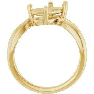18K Yellow Gold 11.5x7 mm Pear Ring Mounting – image 4