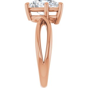 18K Rose Gold 11.5x7 mm Pear Ring Mounting – image 7