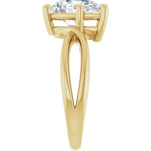 18K Yellow Gold 11.5x7 mm Pear Ring Mounting – image 7