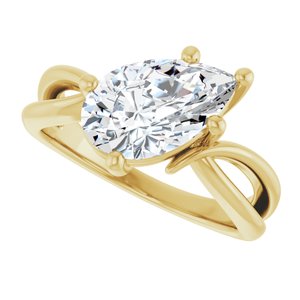 14K Yellow Gold 11.5x7 mm Pear Ring Mounting – image 8