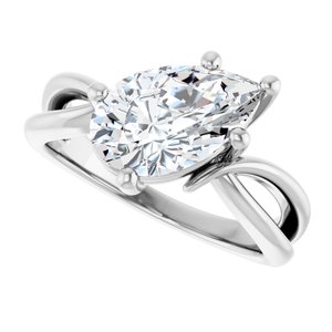 Sterling Silver 11.5x7 mm Pear Ring Mounting – image 8