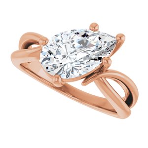 14K Rose Gold 11.5x7 mm Pear Ring Mounting – image 8