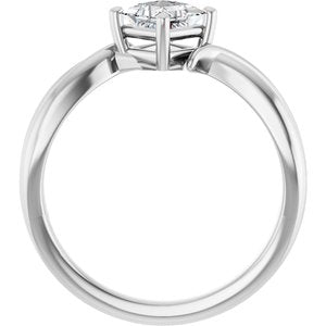 14K X1 White Gold 4.5x4.5 mm Square Ring Mounting – image 3