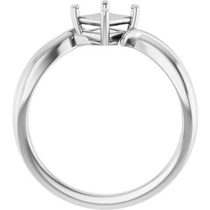 Continuum Sterling Silver 4.5x4.5 mm Square Ring Mounting – image 4