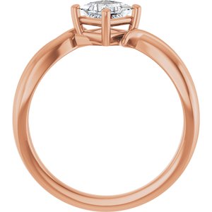 10K Rose Gold 4.5x4.5 mm Square Ring Mounting – image 3