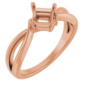 10K Rose Gold 4.5x4.5 mm Square Ring Mounting – image 2