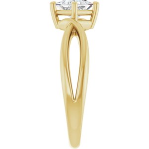 18K Yellow Gold 4.5x4.5 mm Square Ring Mounting – image 7