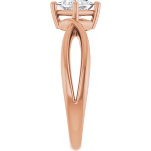 14K Rose Gold 4.5x4.5 mm Square Ring Mounting – image 7