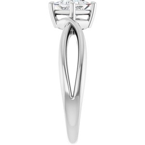 10K White Gold 4.5x4.5 mm Square Ring Mounting – image 7