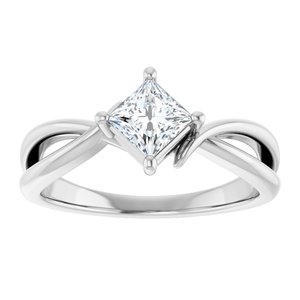 Continuum Sterling Silver 4.5x4.5 mm Square Ring Mounting – image 5