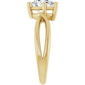 14K Yellow Gold 9x6 mm Pear Ring Mounting – image 7