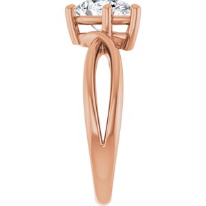 18K Rose Gold 9x6 mm Pear Ring Mounting – image 7
