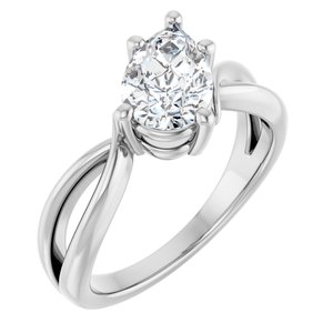 Continuum Sterling Silver 9x6 mm Pear Ring Mounting