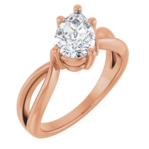 10K Rose Gold 9x6 mm Pear Ring Mounting