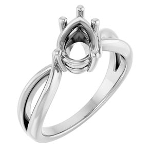 Sterling Silver 9x6 mm Pear Ring Mounting – image 2