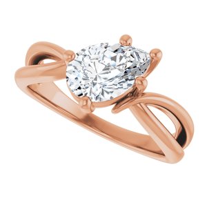 10K Rose Gold 9x6 mm Pear Ring Mounting – image 8