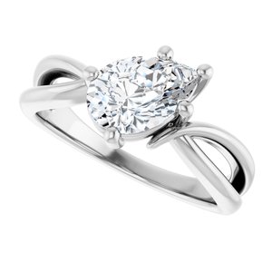 Sterling Silver 9x6 mm Pear Ring Mounting – image 8