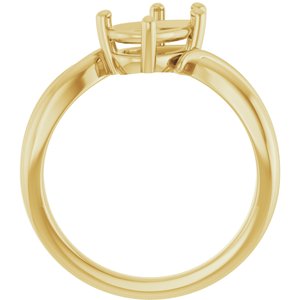 10K Yellow Gold 9x6 mm Pear Ring Mounting – image 4