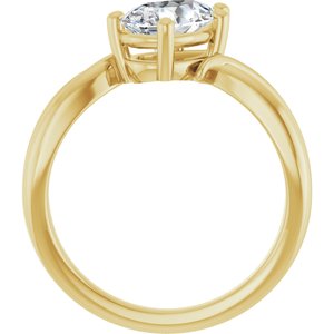 18K Yellow Gold 9x6 mm Pear Ring Mounting – image 3