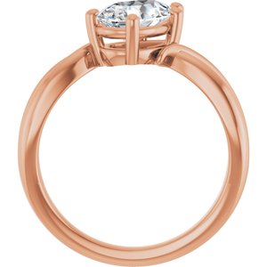 18K Rose Gold 9x6 mm Pear Ring Mounting – image 3
