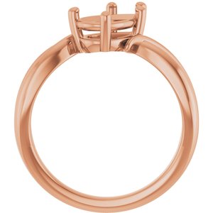 14K Rose Gold 9x6 mm Pear Ring Mounting – image 4