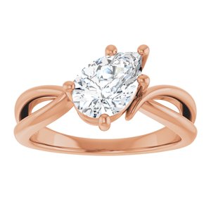 10K Rose Gold 9x6 mm Pear Ring Mounting – image 5